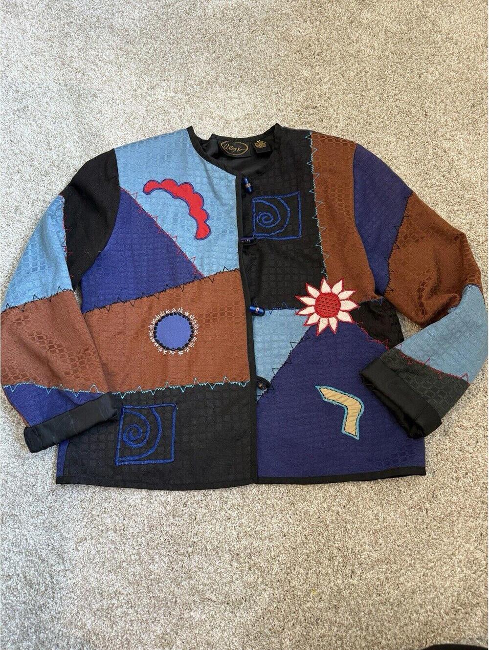 Boho Patchwork Quilted Jacket - Multicolor